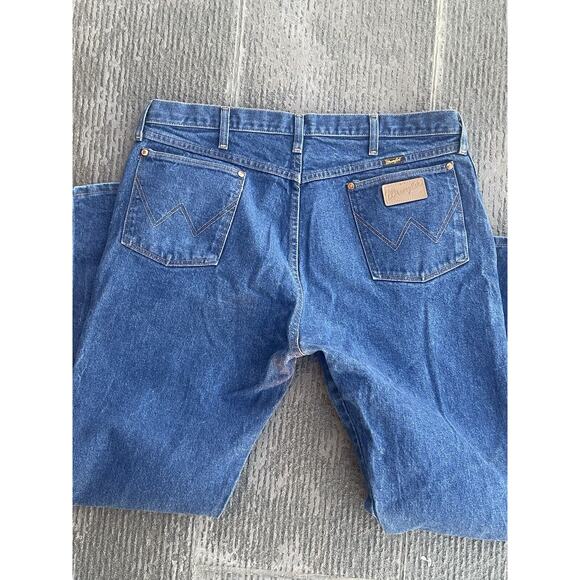 Vintage‎ 90's Wrangler Dark Blue Denim Jeans 13MWZ Made in USA Men's 40x32 - Picture 1 of 7